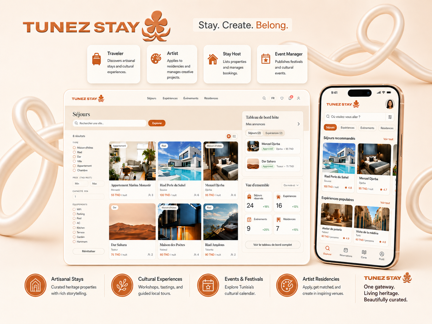 Tunez Stay app preview